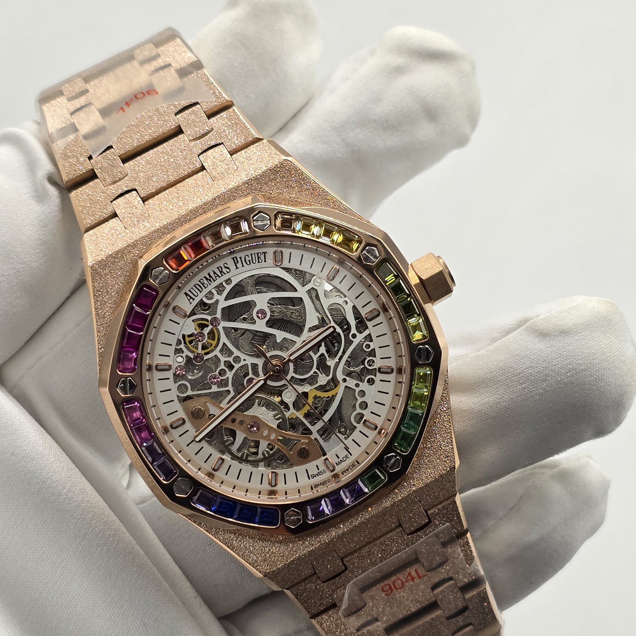 Audemars Piguet Men Skeleton Stone Automatic Watch