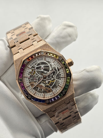 Audemars Piguet Men Skeleton Stone Automatic Watch